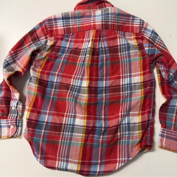 Ralph Lauren Polo Brushed Cotton Flannel Button Up red Plaid Shirt - Picture 2 of 3
